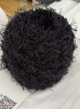 jiujiu 纯黑色手混线手工编织 钩织 diy帽子围巾包包装饰用  100g