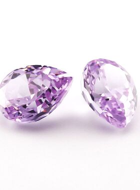 紫兰色梨形冰花切锆石裸石 水滴形轻奢高级感9A高碳钻饰品diy镶嵌