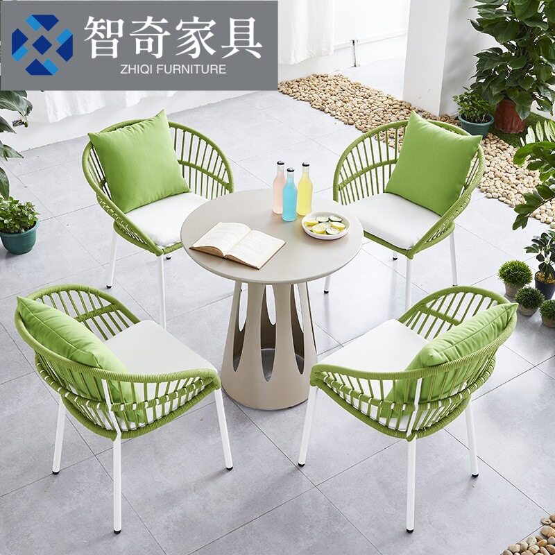 户外桌椅休闲花园阳台舒适室外组合餐桌椅露天防水防晒简约茶桌椅图片
