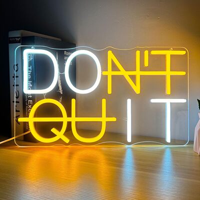 DON'T QUIT墙面装饰霓虹灯可调光卧室办公室健身房LED发光标志
