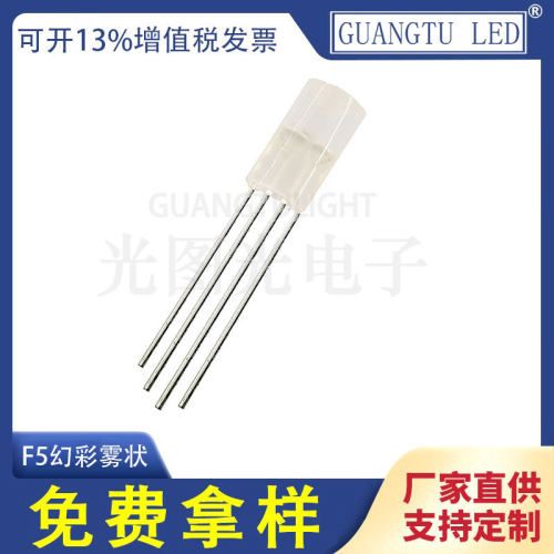 WS2812BF5mmRGB幻彩雾状直插LED发光二极管灯珠带IC可编程内凹