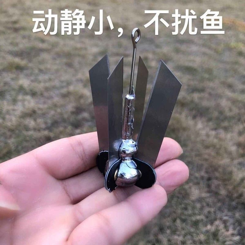 野钓水草锚刀钓鱼水草刀钩专用割草刀开草洞勾草神器搂拉抓草镰刀