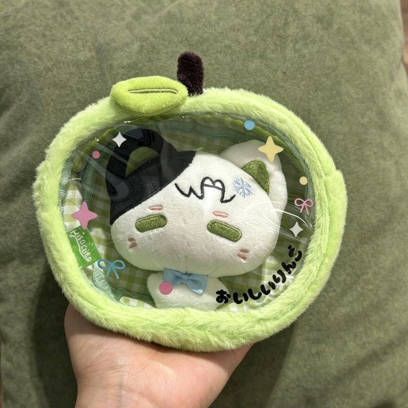 青苹果立体娃包10cm痛包外出小食量透明保护套日常收纳展示包防尘