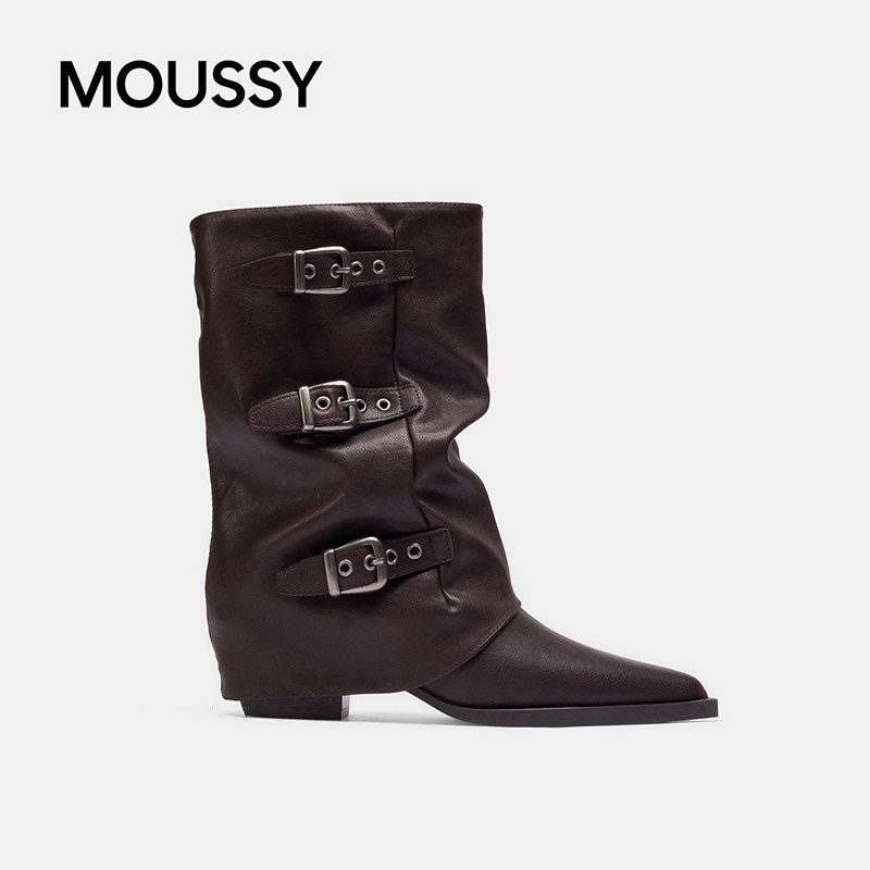 孙乐言明星同款MOUSSY美拉德靴子