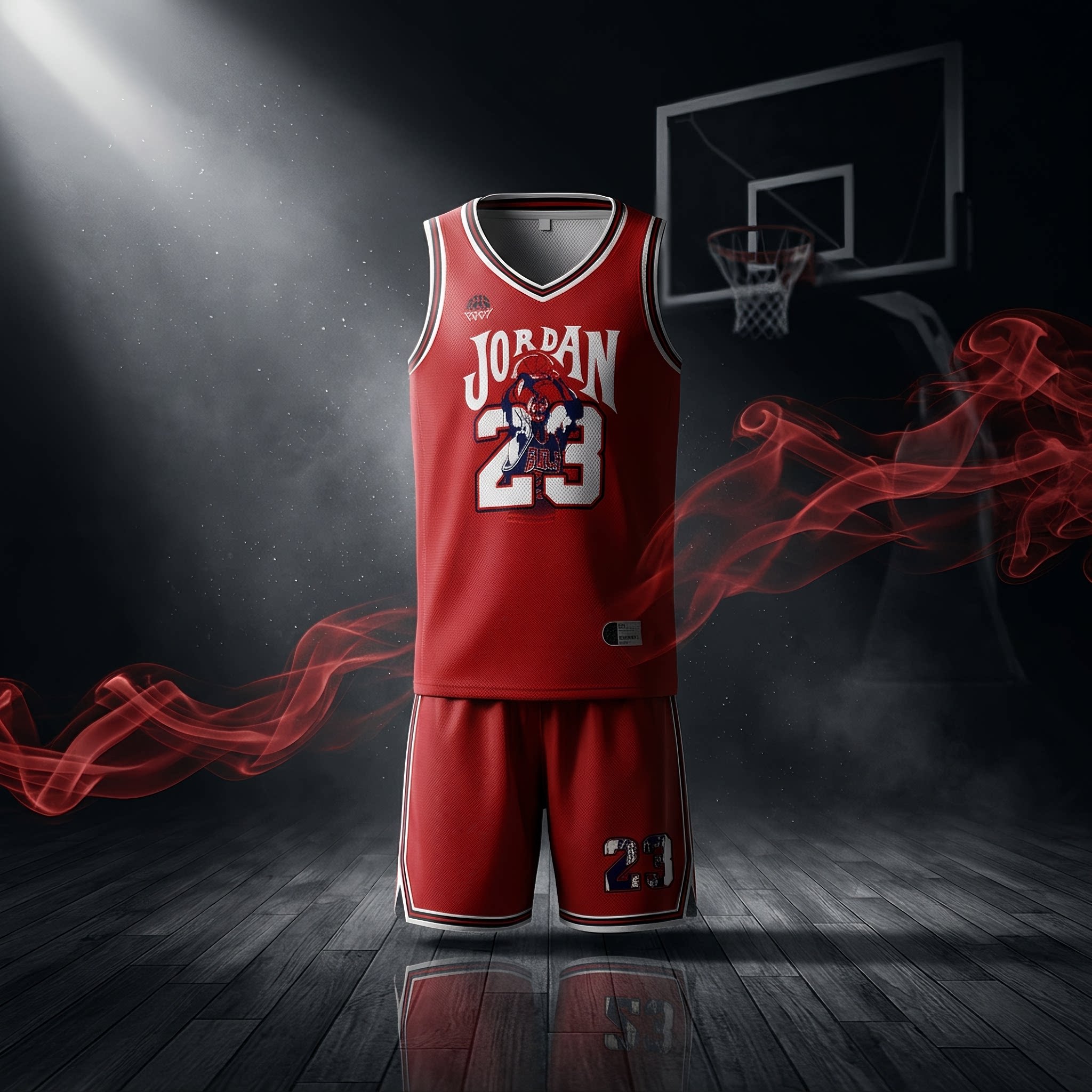 MUHPPJORDAN篮球服套装男红色23号运动装休闲套装