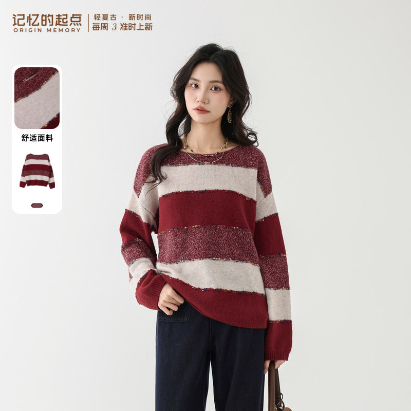 记忆的起点套头圆领毛衣