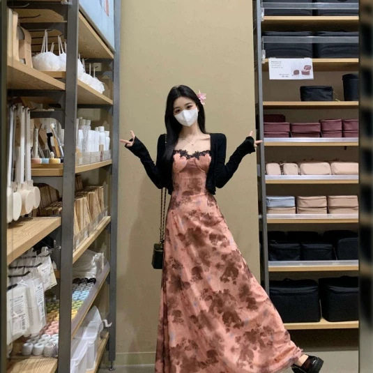大码辣妹风时尚吊带连衣裙女秋季连衣裙