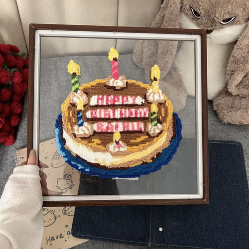 魔法棒感应亮灯生日蛋糕相框材料
