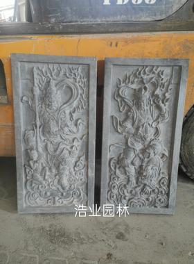 汉白玉门神浮雕神荼郁垒天然青石雕刻秦琼尉迟恭文武财神墙壁画