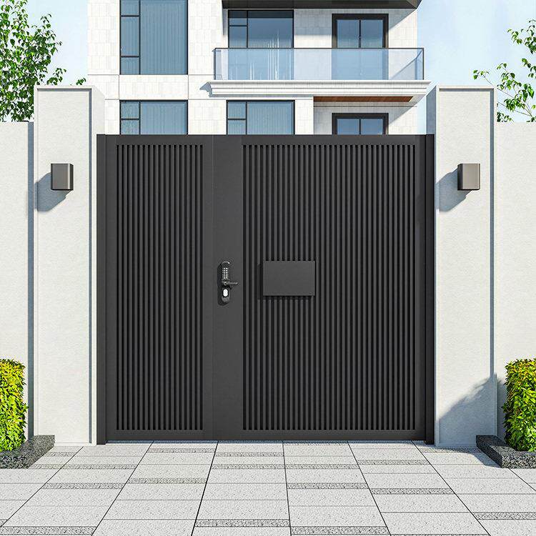铝合金庭院大门别墅单双开子母门户外铝艺精雕乡村自建房大门定制