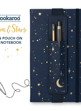 便携式读书笔袋月亮和星星英国IF文创Bookaroo文艺风创意绑带皮质