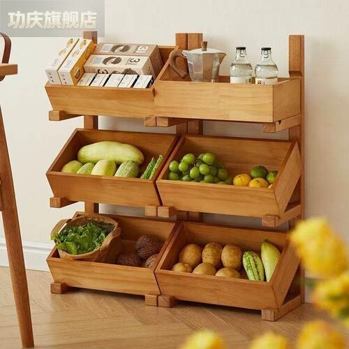 置物架落地多层厨房果蔬篮客厅陈列架子零食收纳架展示架书架