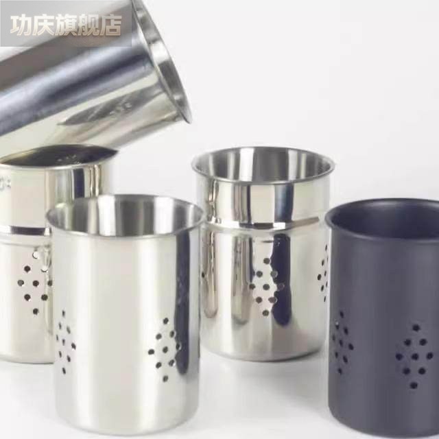 筷笼家用高档新款不i锈钢沥水筷子筒304/201 圆形加厚厨房置物架图片