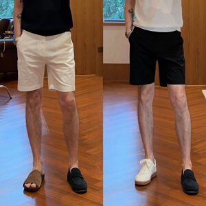 “时尚潮搭”夏季新款男士老钱风百搭轻奢净版休闲简约短裤9BD815