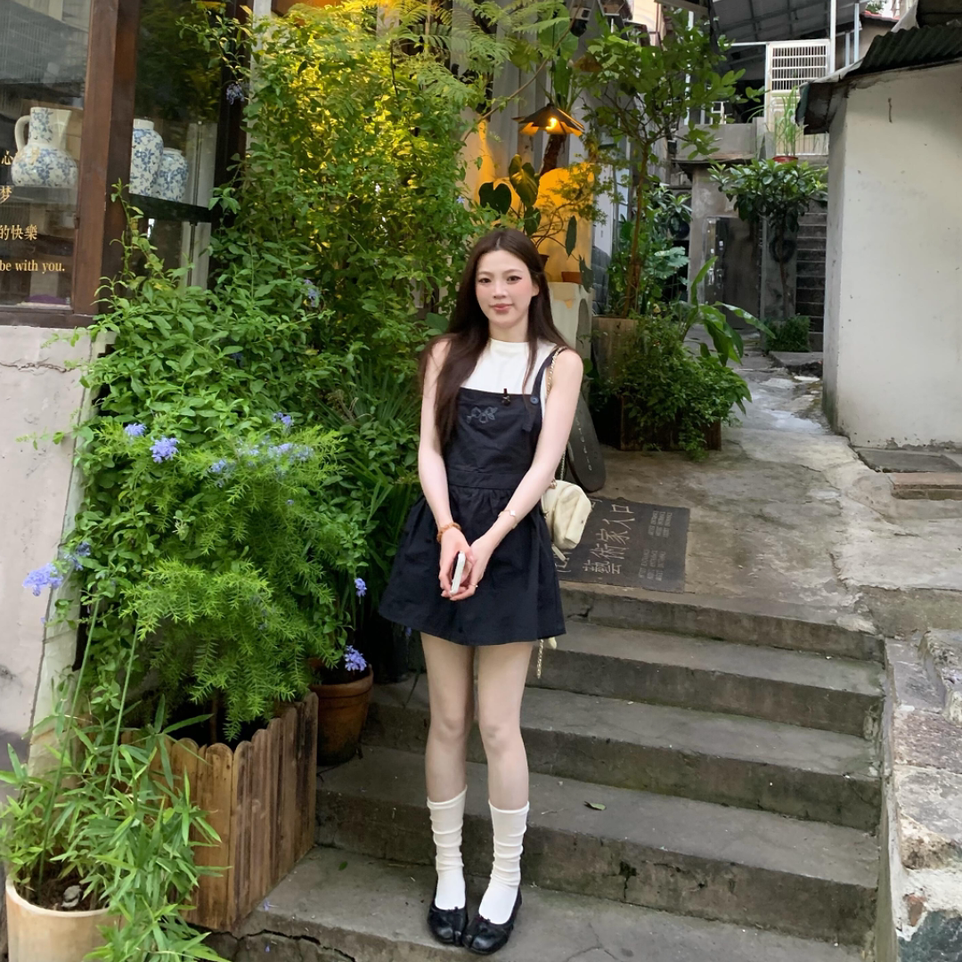 韩系无袖背心显瘦上衣女夏季高智感背带连衣裙独特套装