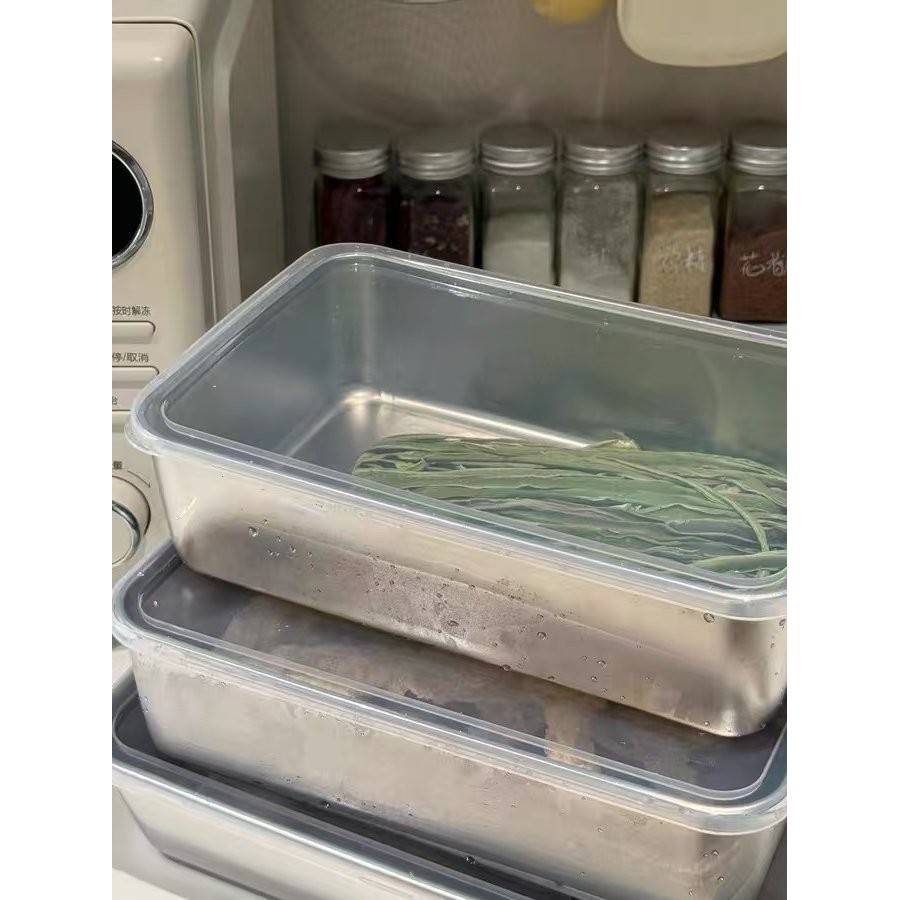 一诺厨房备菜盆304不锈钢高颜值备菜烤盘托盘葱姜分格可叠放备菜图片