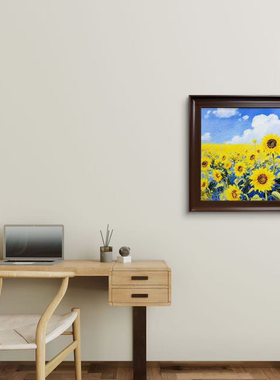 S2162向日葵花海晶膜印刷装挂画儿童卧室书房装饰挂画向日葵4040