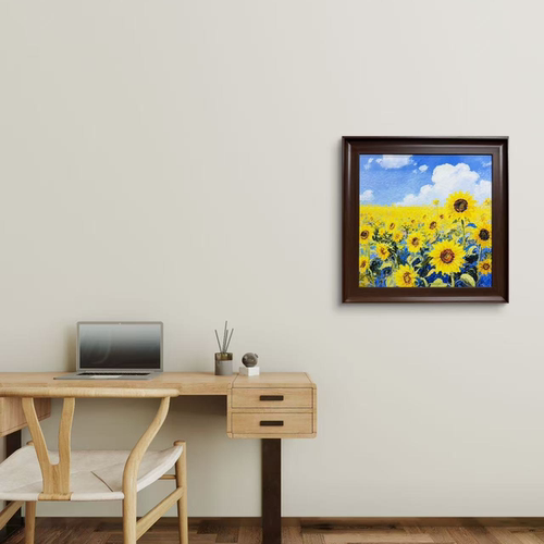 S2162向日葵花海晶膜印刷装挂画儿童卧室书房装饰挂画向日葵4040