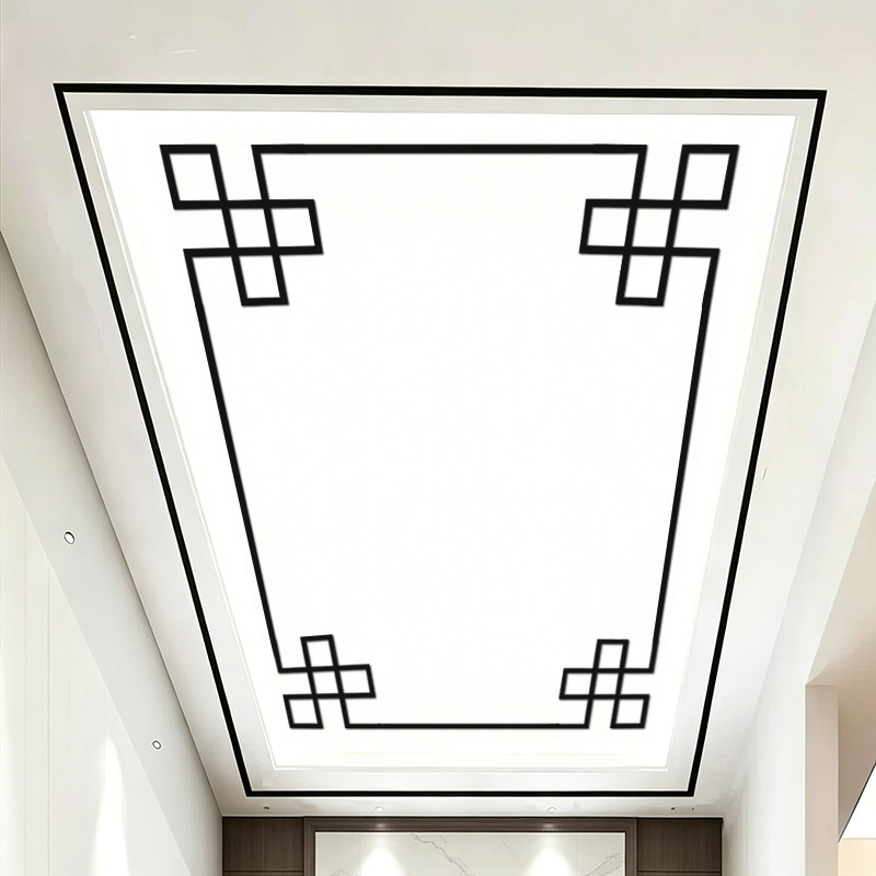 客厅中式吊顶天花板立体亚克力墙角贴对角贴自粘电视背景装饰角贴