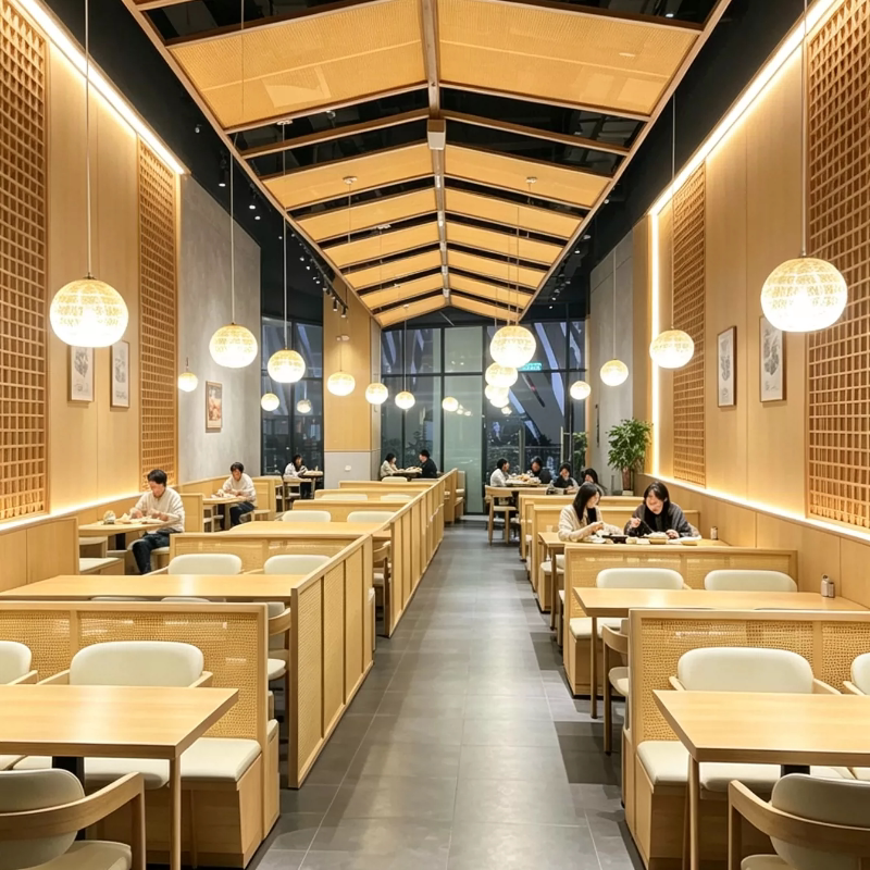 新中式实木藤编屏风吊顶装饰吊顶藤编屏风吊顶灯餐厅酒店快餐店