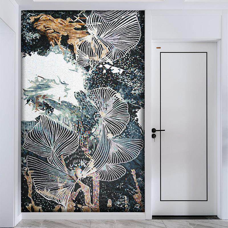 抽象艺术马赛克背景墙玄关客厅餐厅过道简约大气装饰画瓷砖壁画