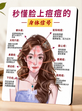 痘痘对应身体信号皮肤管理摆件