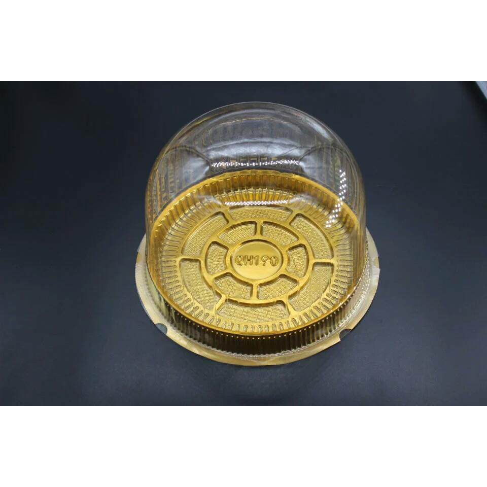 A019 新款圆形6寸儿童生日蛋糕盒一次性烘焙包装西点吸塑塑料盒