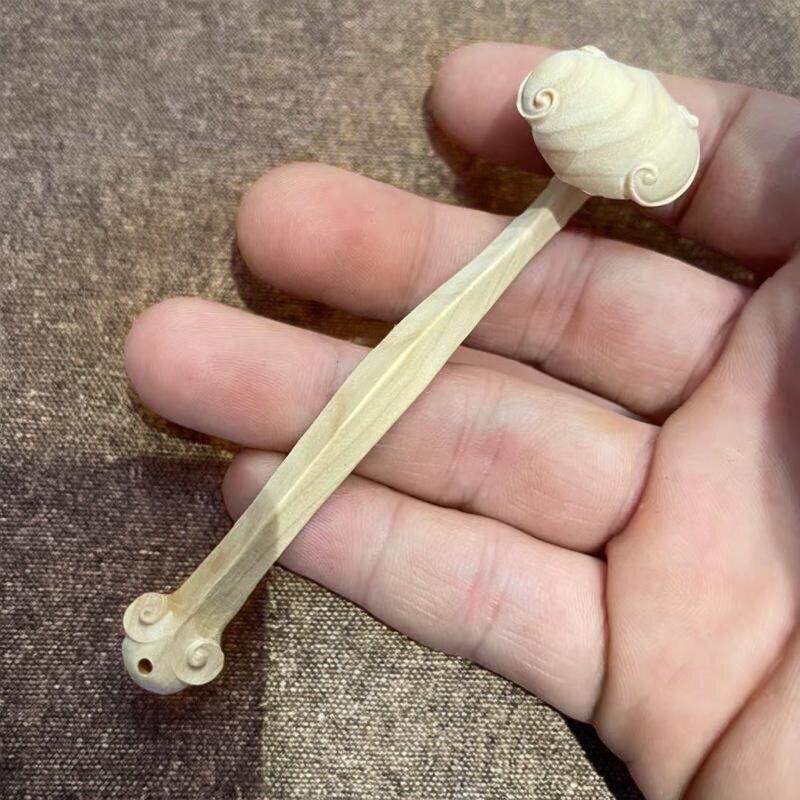 小叶黄杨木雕原木手把件复古如意把件挂件实木文玩把玩工艺品摆饰