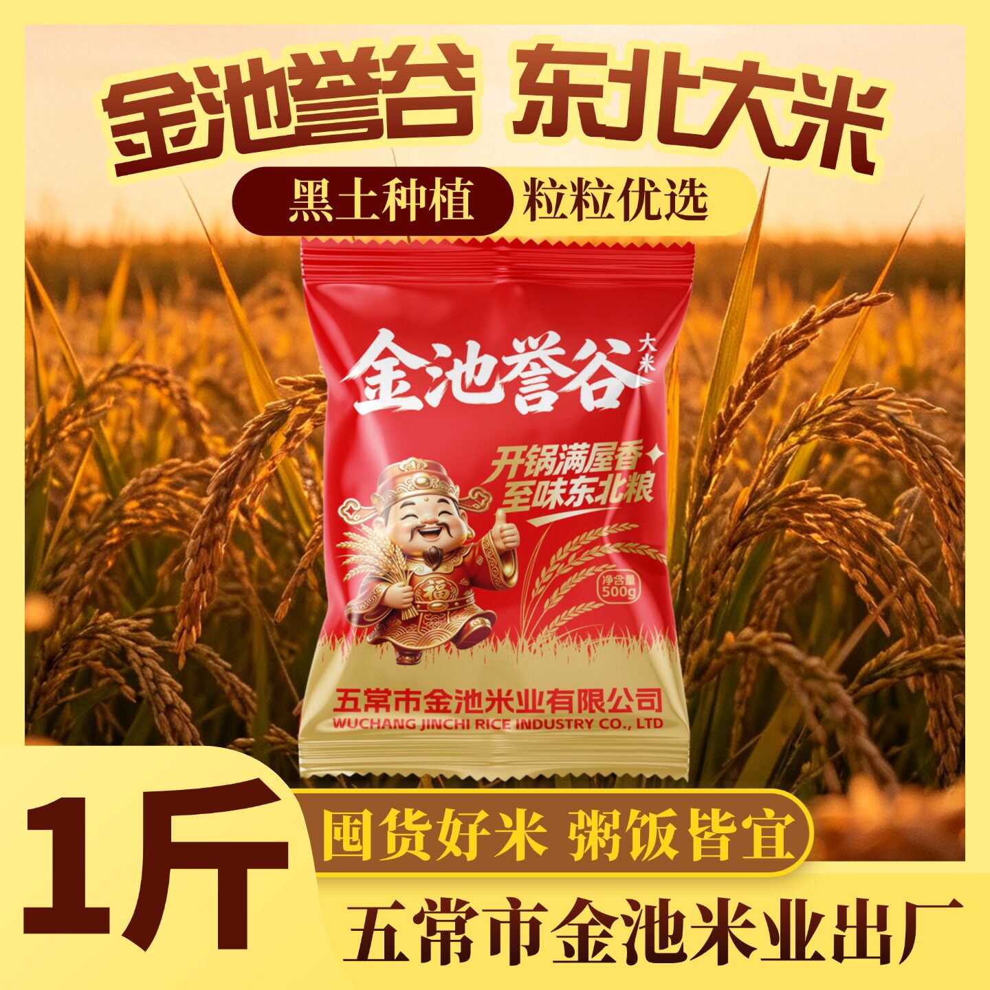 五常市金池米业出产东北大米500g
