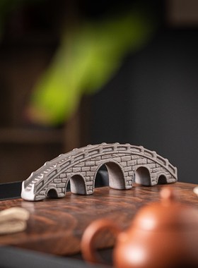 古风建筑陶瓷g廊桥石拱桥梁古桥微景观沙盘造景假山鱼缸装饰品摆