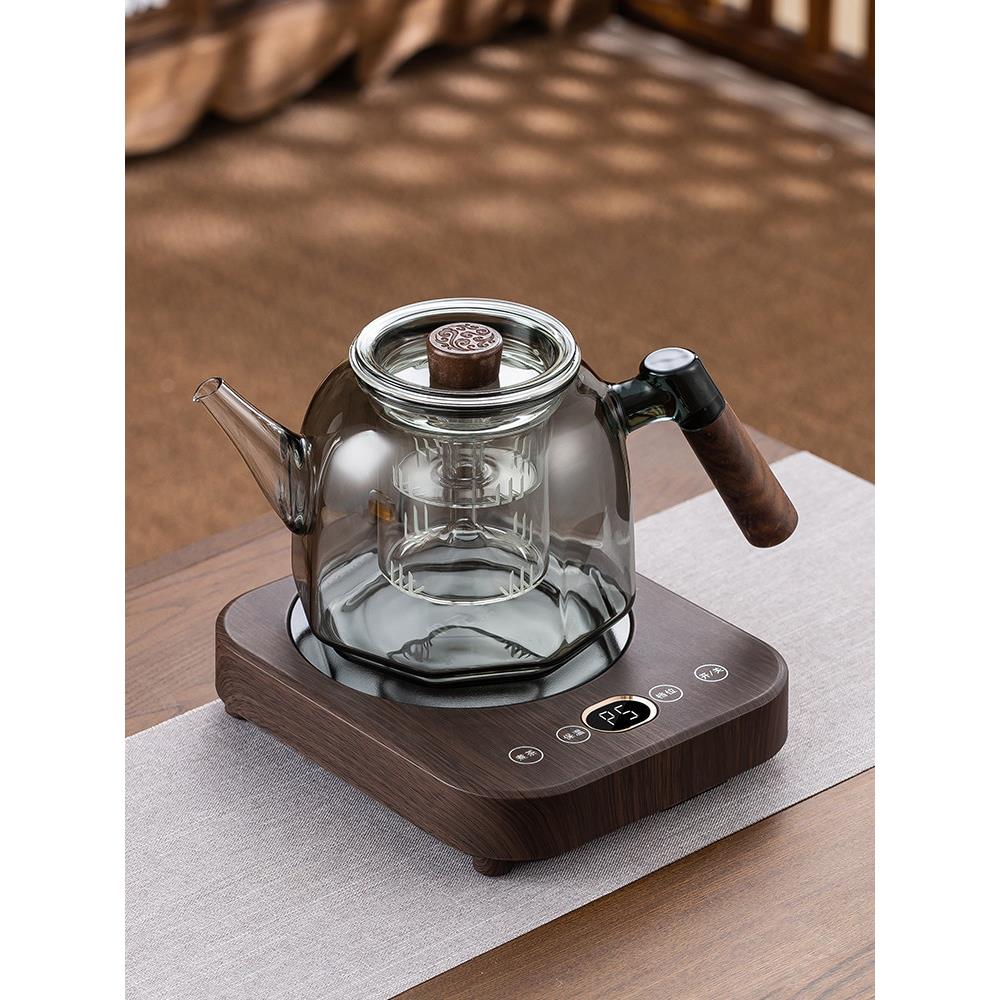 加厚核桃玻璃茶壶新型超薄电陶瓷炉小茶壶蒸一体化茶壶套装