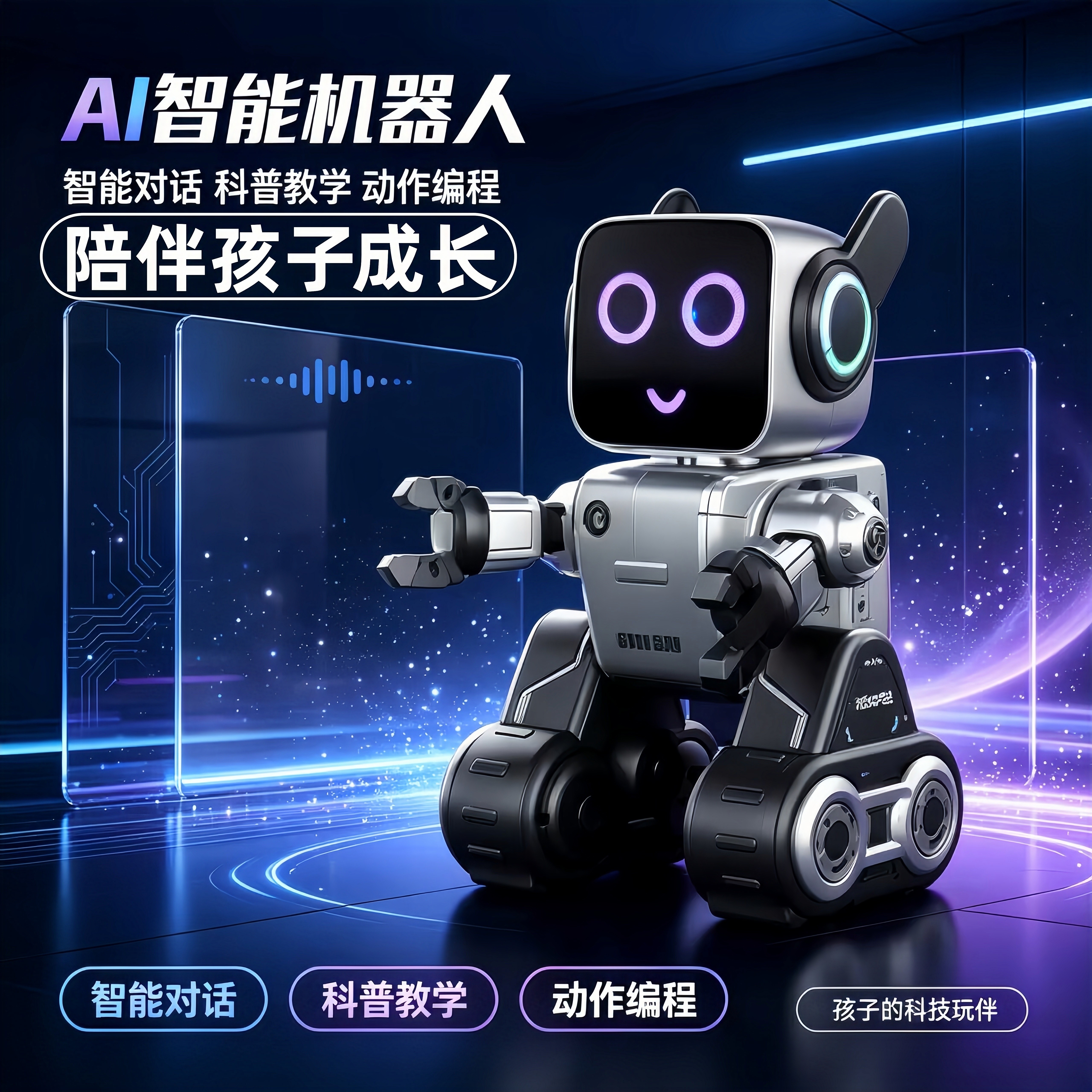 AI语音对话儿童学习机器人礼物