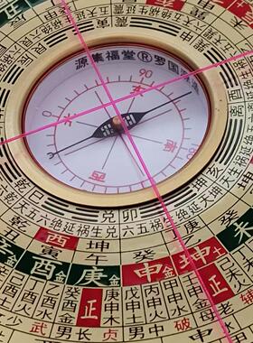 集福堂大字体纯铜高精度罗盘专业正宗8寸风水罗经仪三合新款综合