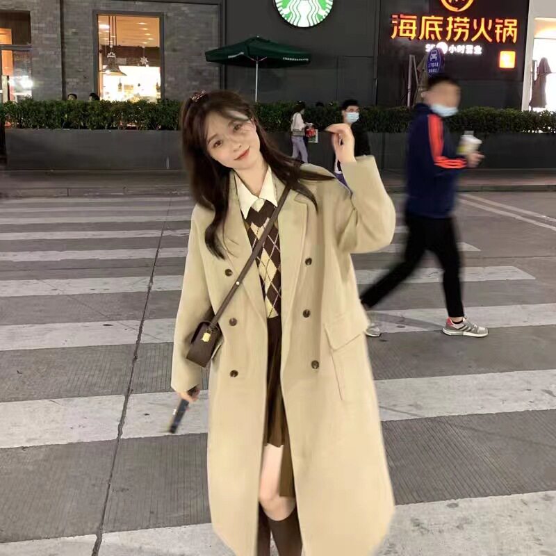 长款呢子大衣女春秋冬新