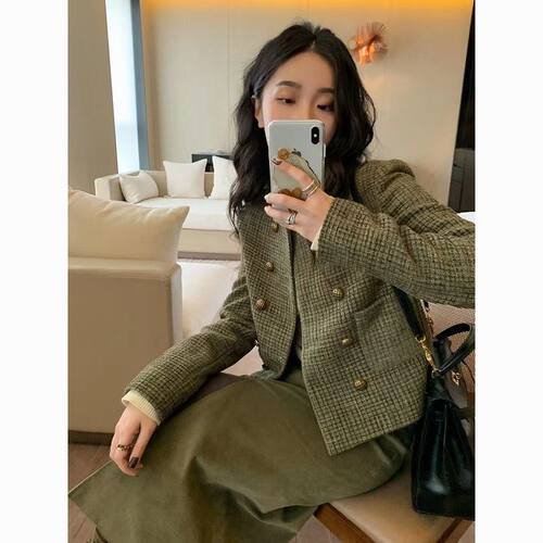 小香风粗花呢外套小个子