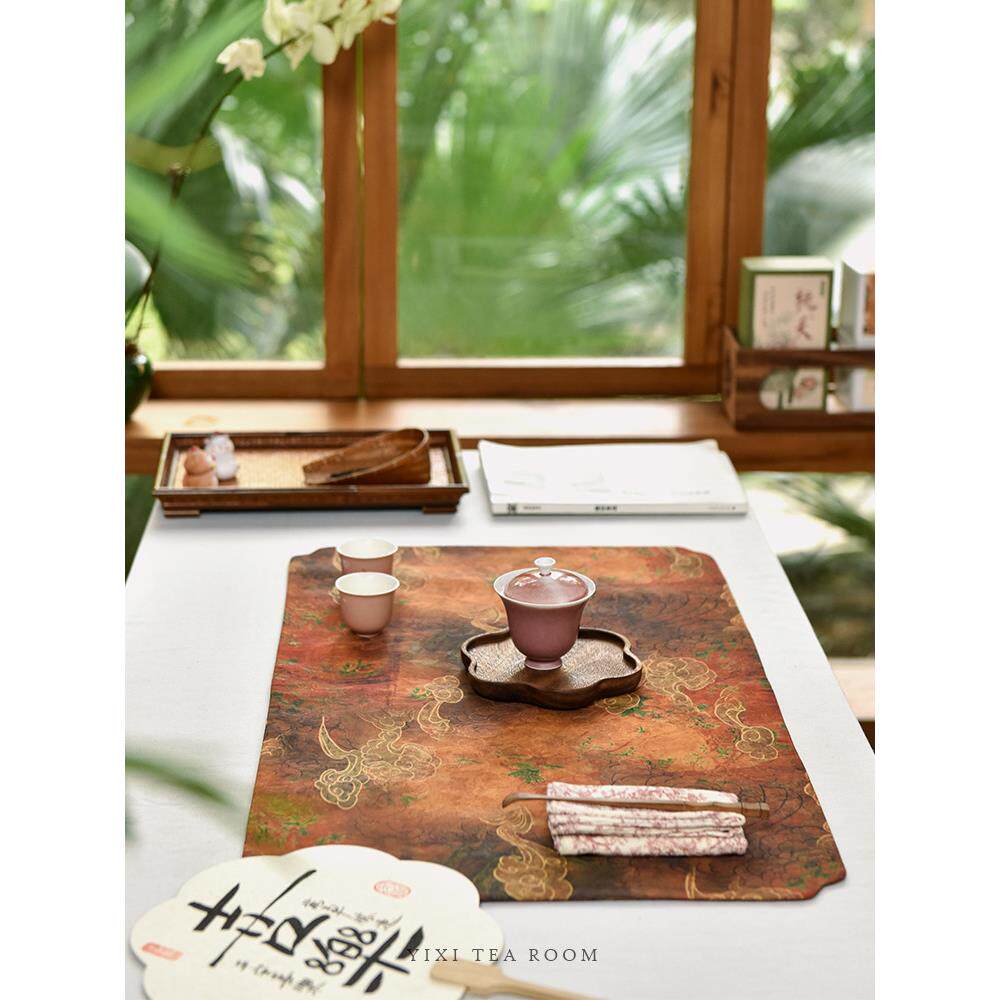 彷国风香云纱茶席双面台布席子新茶道/零配