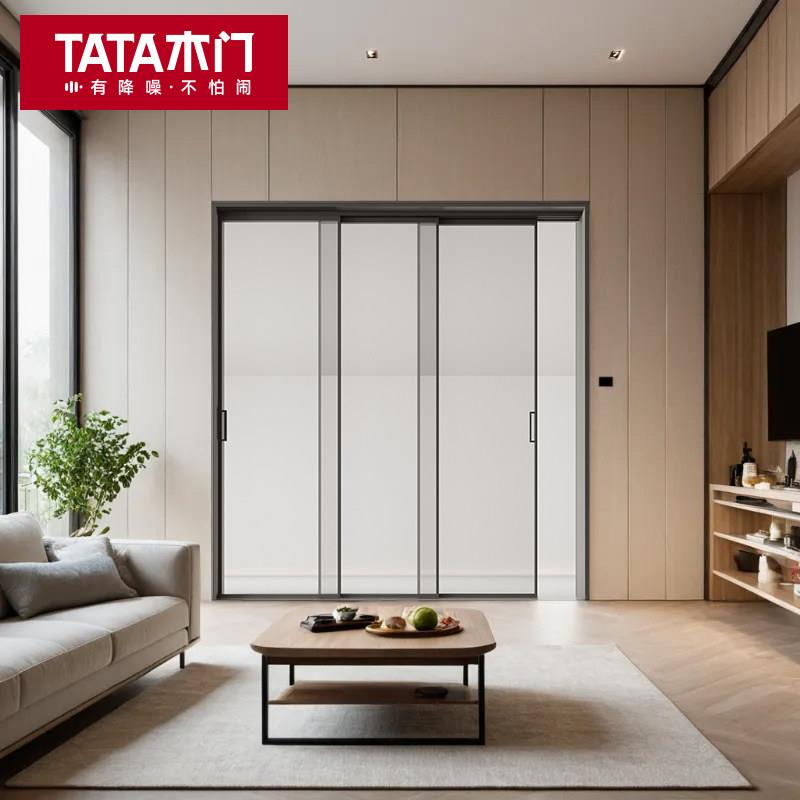 TATA木门铝合金隐形折叠门厨房拉门三联动拉门玻璃门LB105