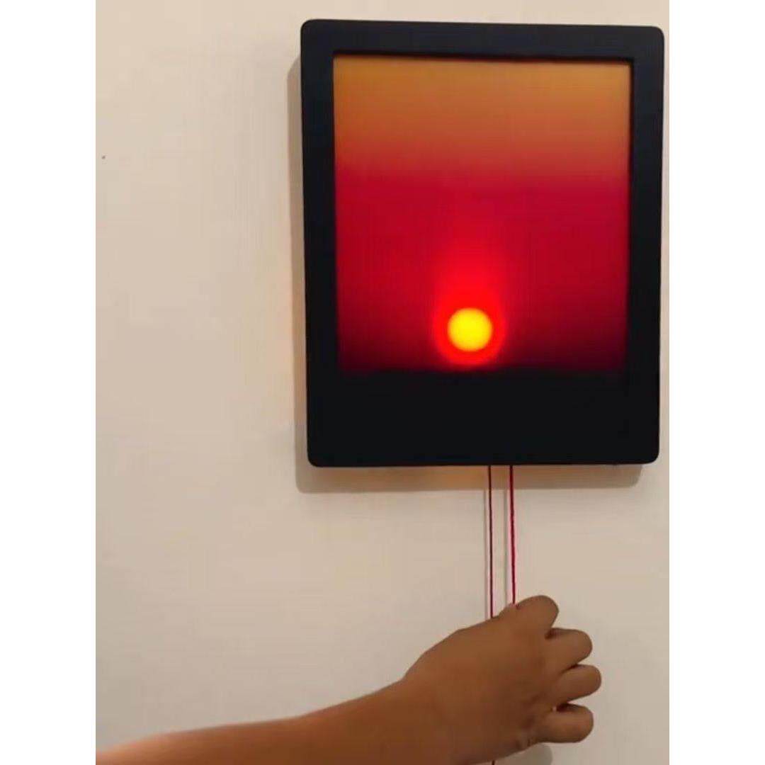 手拉落日灯壁挂升降日出夕阳玄关挂画氛围灯壁灯挂墙灯装饰led