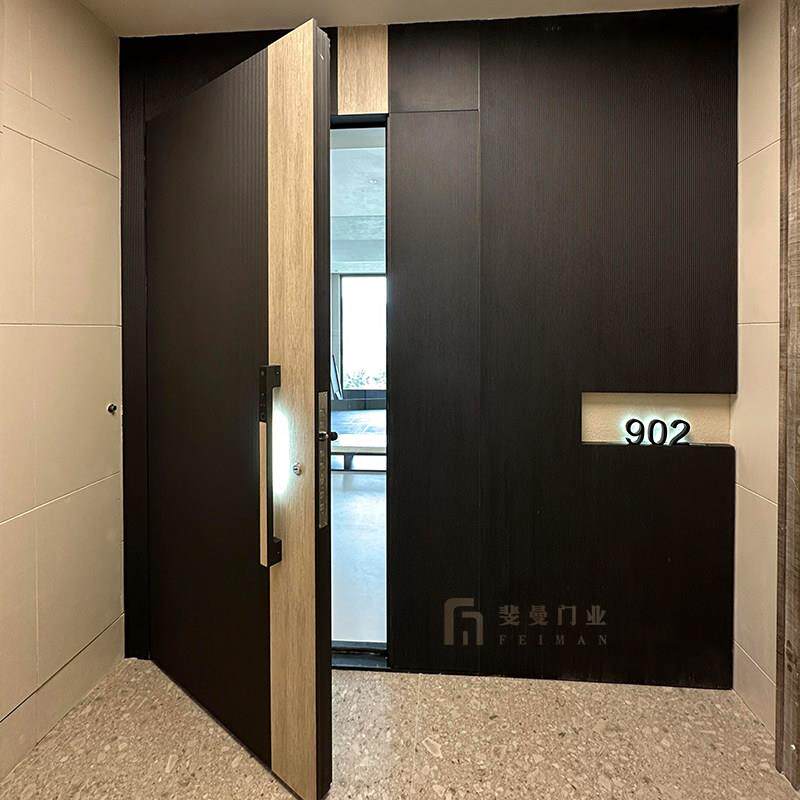 智能入户门一门一景精雕铸铝门别墅大门防盗门子母门进户大门YM