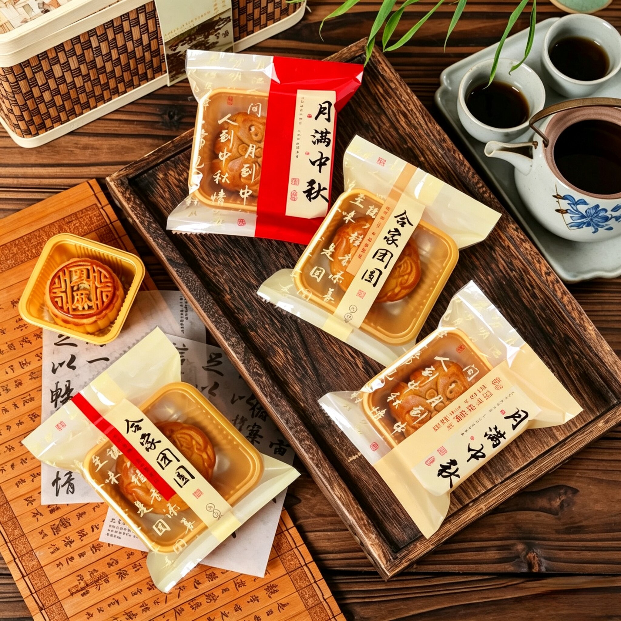 食品级加厚带托月饼包装袋