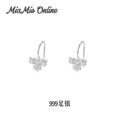 MiaMio S99足银花朵耳钉女小众百搭清新耳钩养耳洞耳饰品礼物耳环