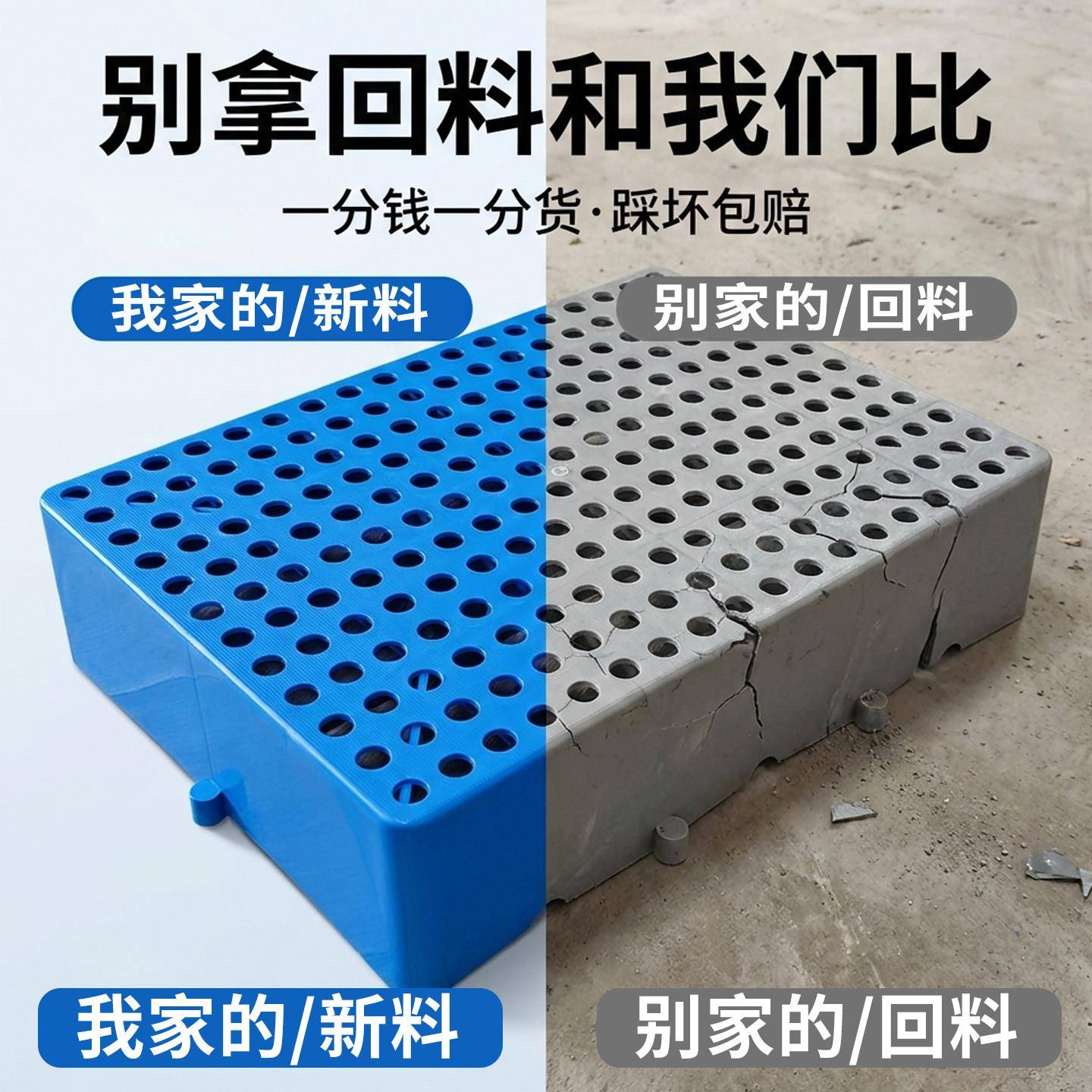 储物间防潮垫板圆孔拼接塑料托盘地下室杂物隔潮底座仓库透气垫