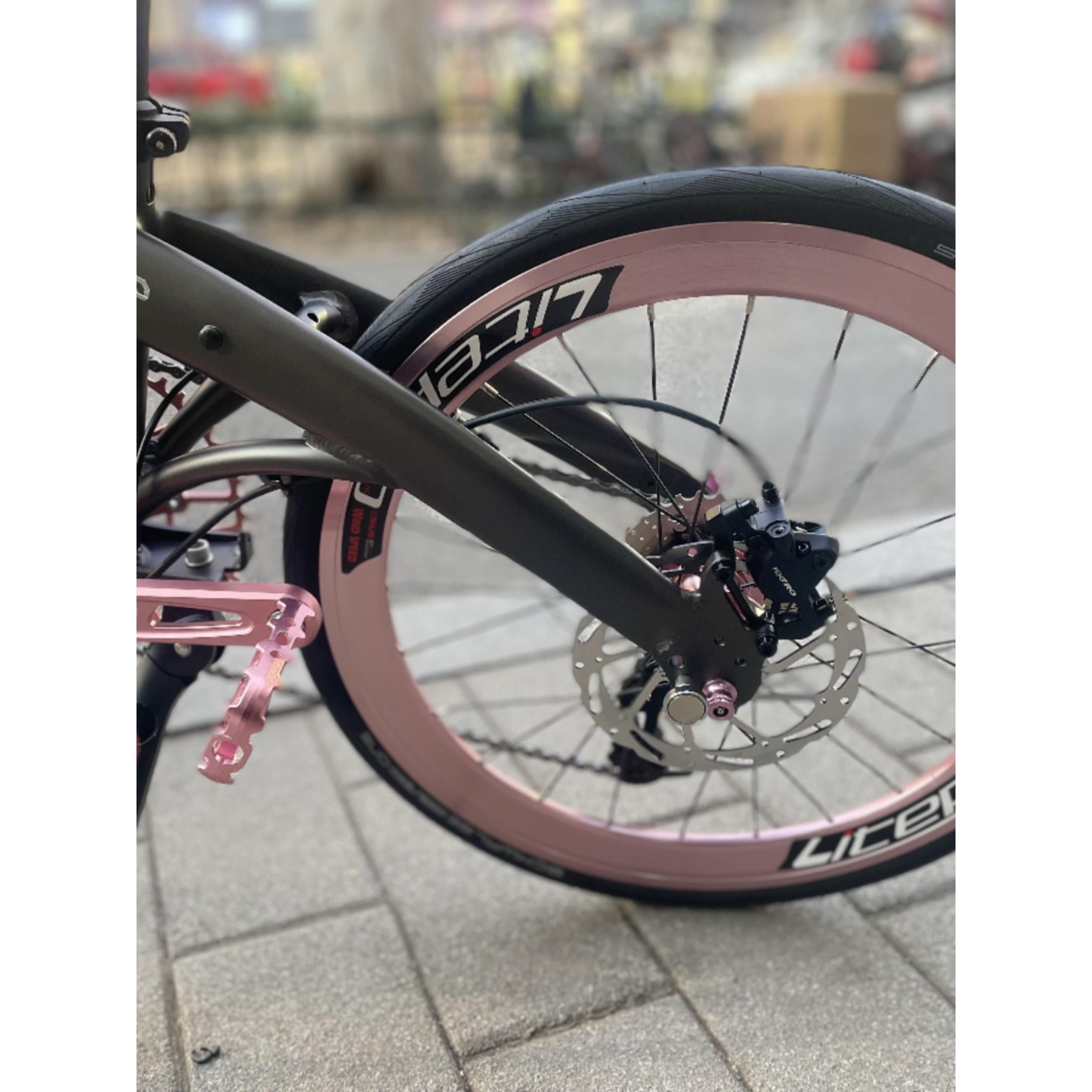 LP大刀圈折叠车20寸轮组P10改装P8升级碟刹V刹铝合金406/451轮毂