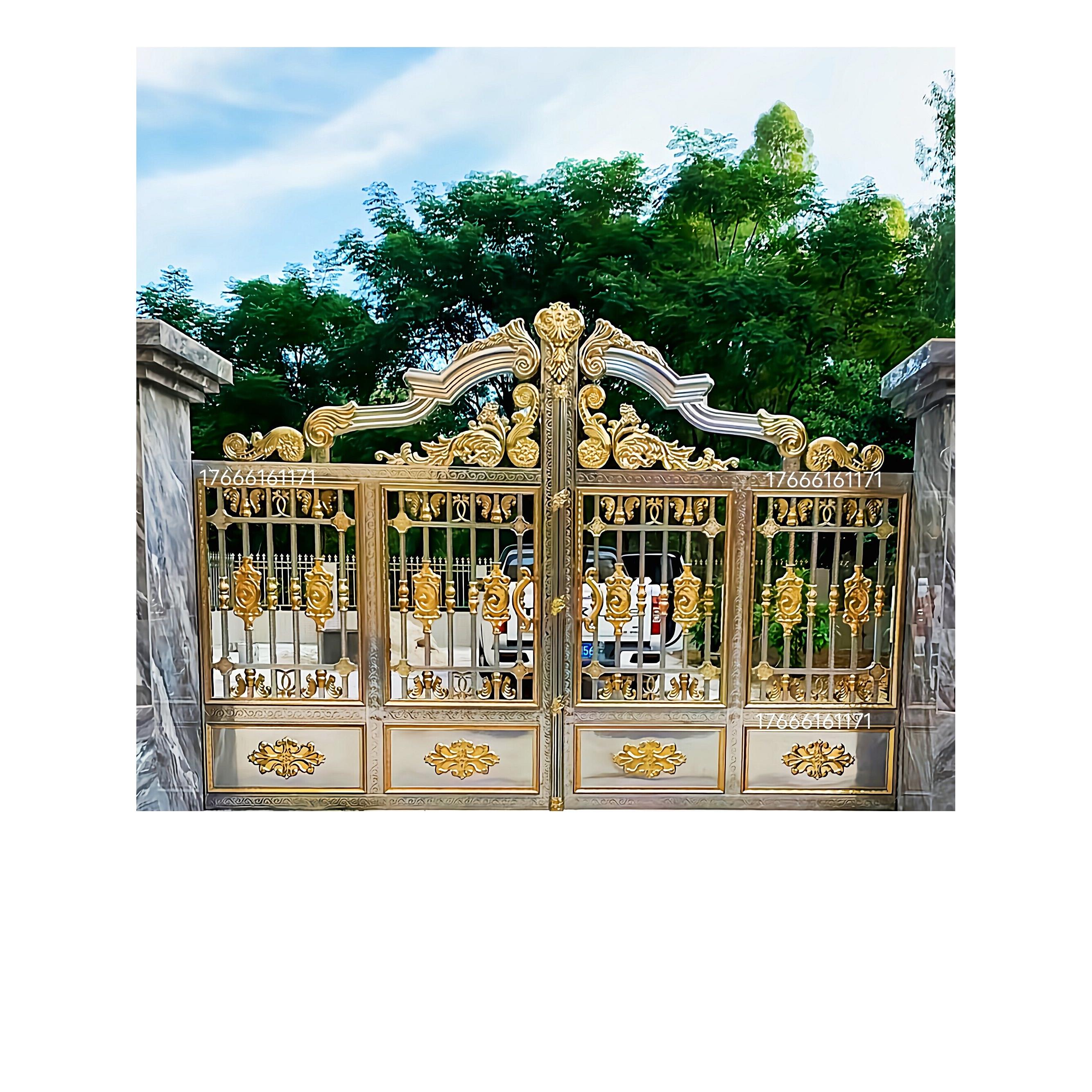 正宗304不锈钢别墅庭院大门农村大门自建房双开门围墙门电动门