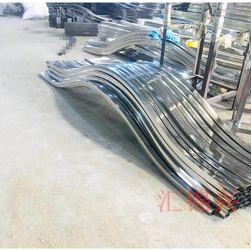 304不锈钢欧式门头弯管弧度管门花配件庭院大门方管门顶弧弓箭形