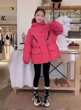 派克服女童秋冬春秋款冬季2025新款女大童冲锋衣儿童收腰洋气外套