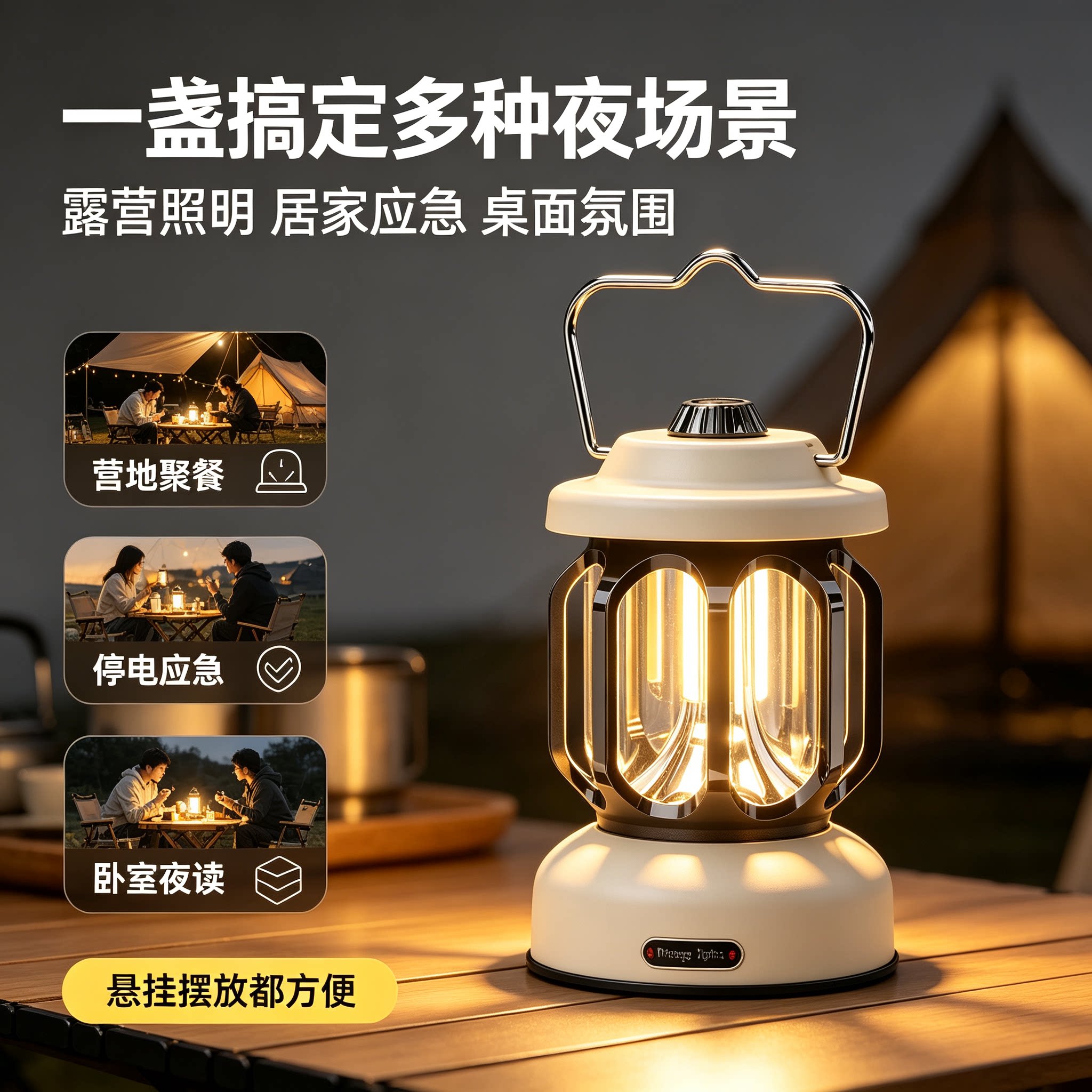复古马灯露营灯充电超长续航户外氛围灯手提挂式帐篷灯野营照明ZF