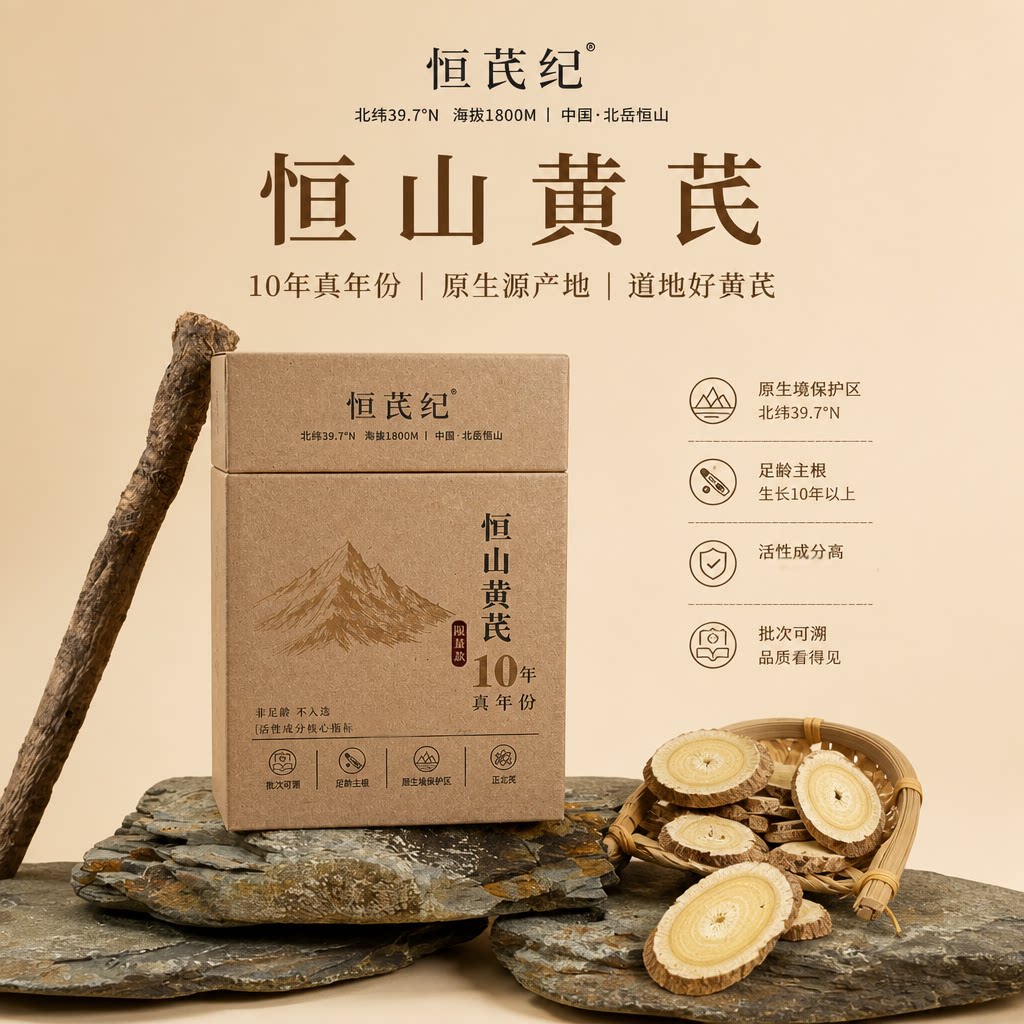 恒芪纪山西恒山黄芪野生正北芪独立小包装浑源10年份正品送礼盒装