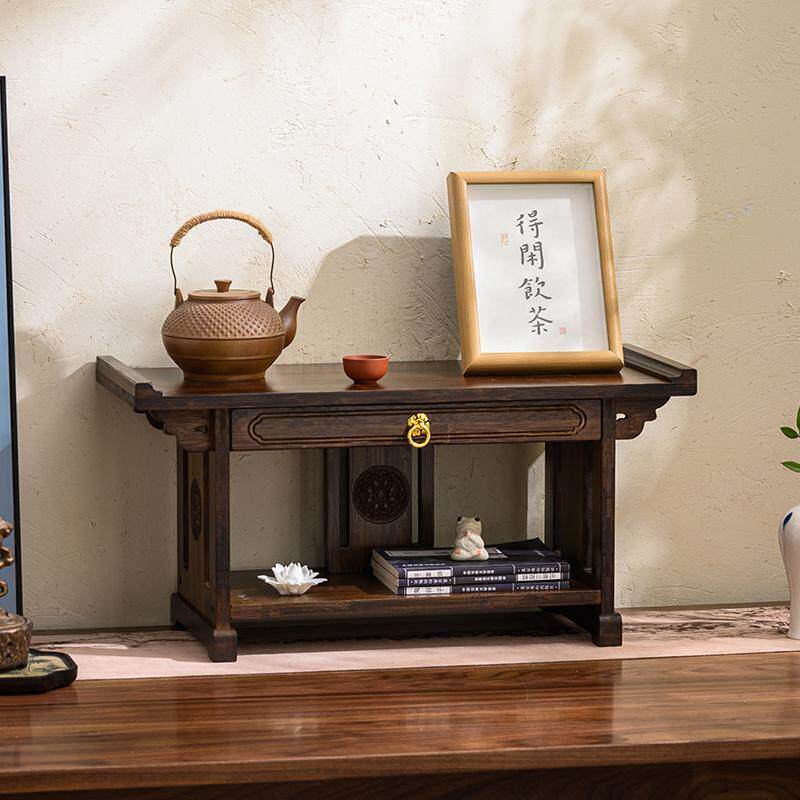 神台供桌小条案家用佛像财神爷摆放架菩萨加高底座桌面微型小贡桌