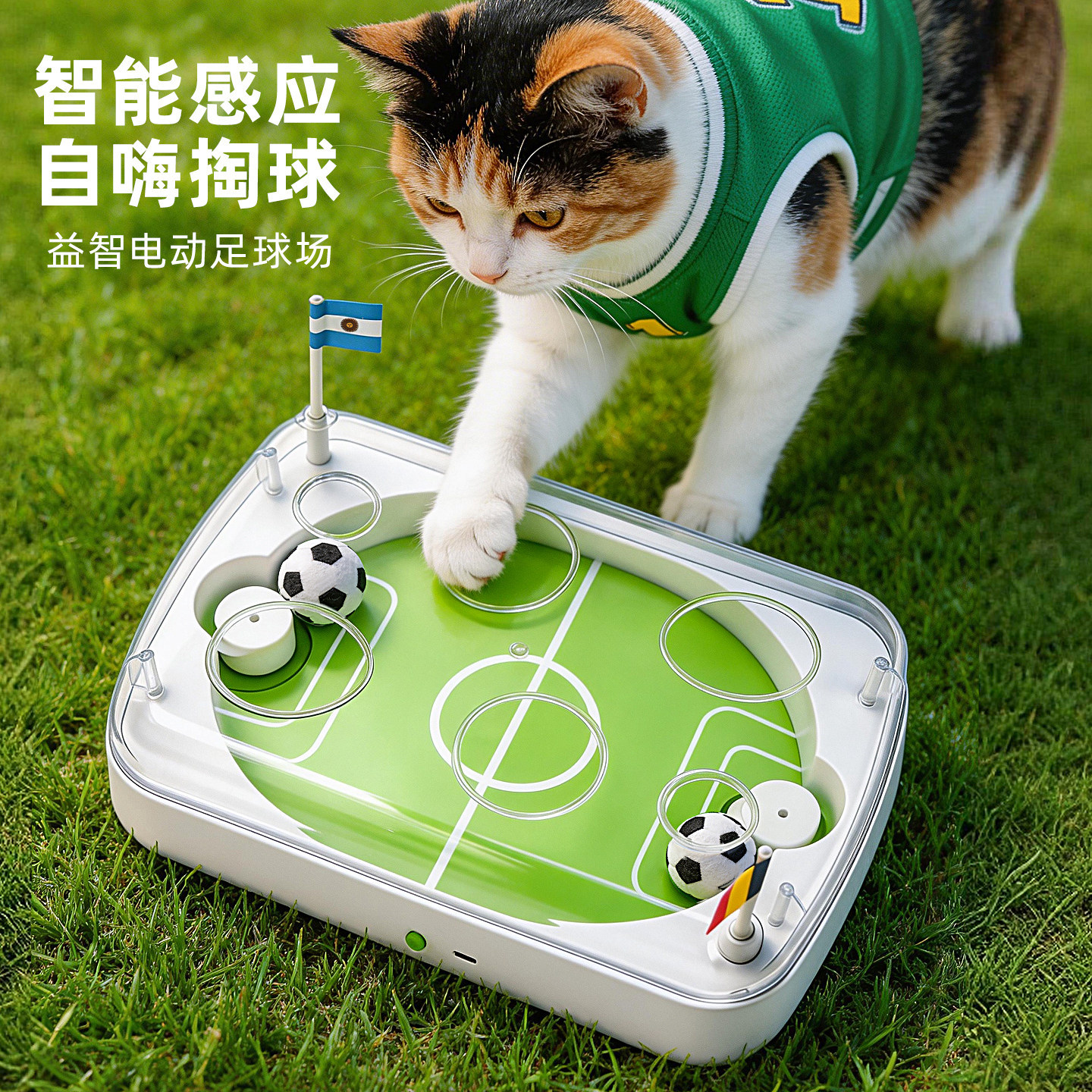猫咪玩具世界杯智能电动
